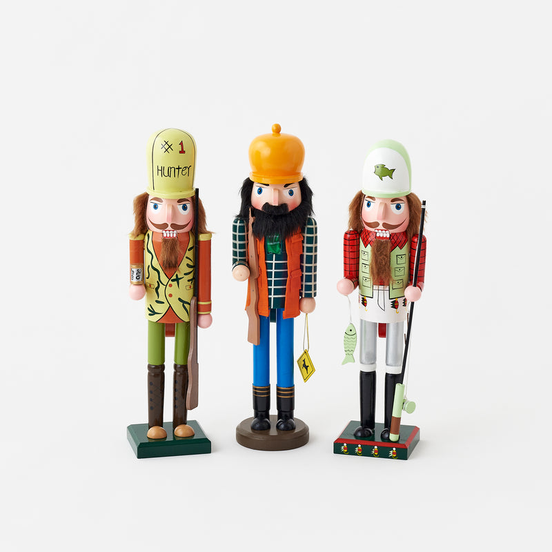 Outdoorsman Nutcracker, Set of 3 Assorted