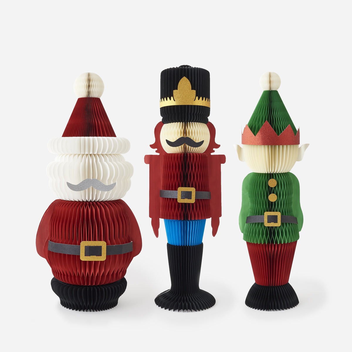 Accordion Christmas Character, Set of 3 Assorted