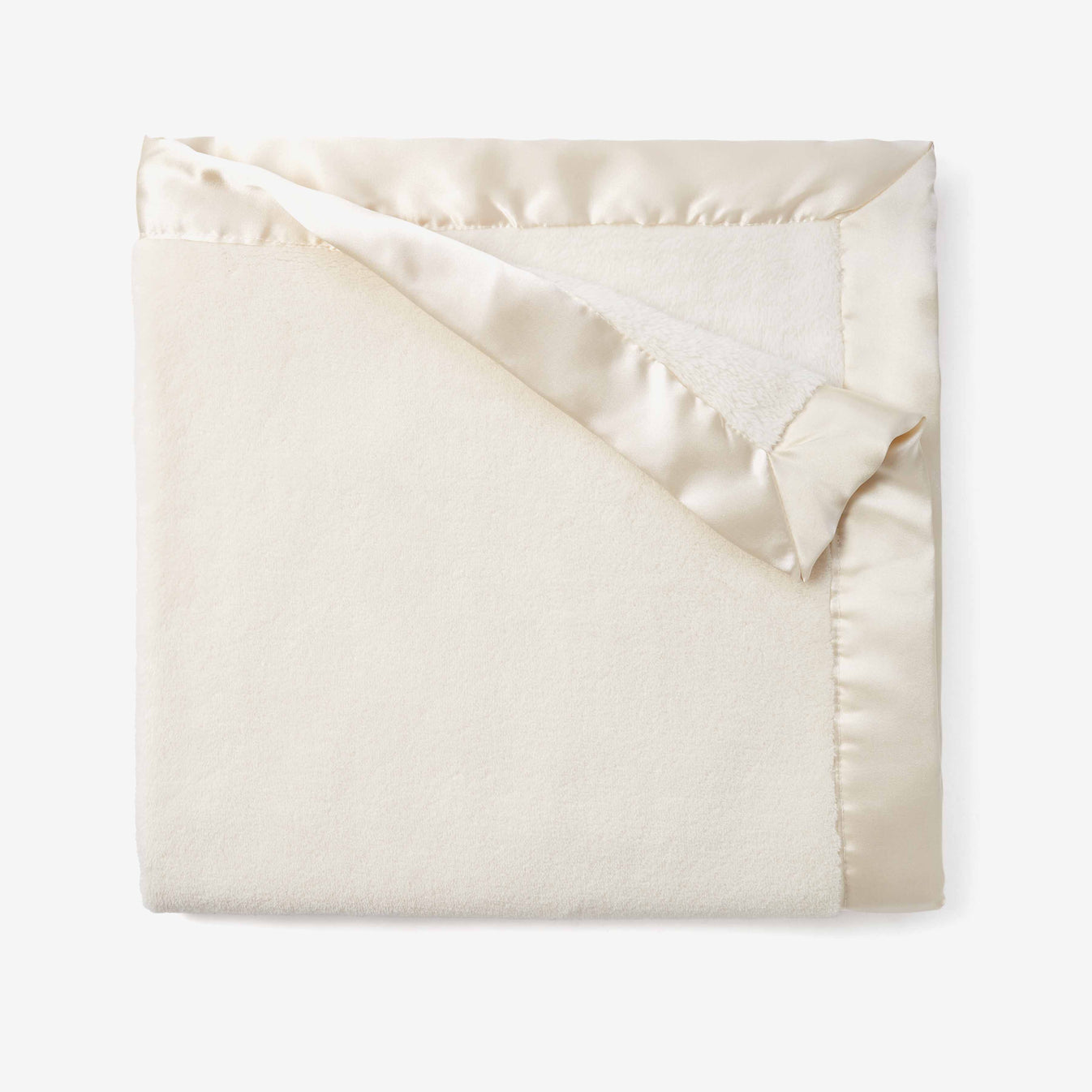 Baby Blanket - Cream Fleece w/Satin Trim