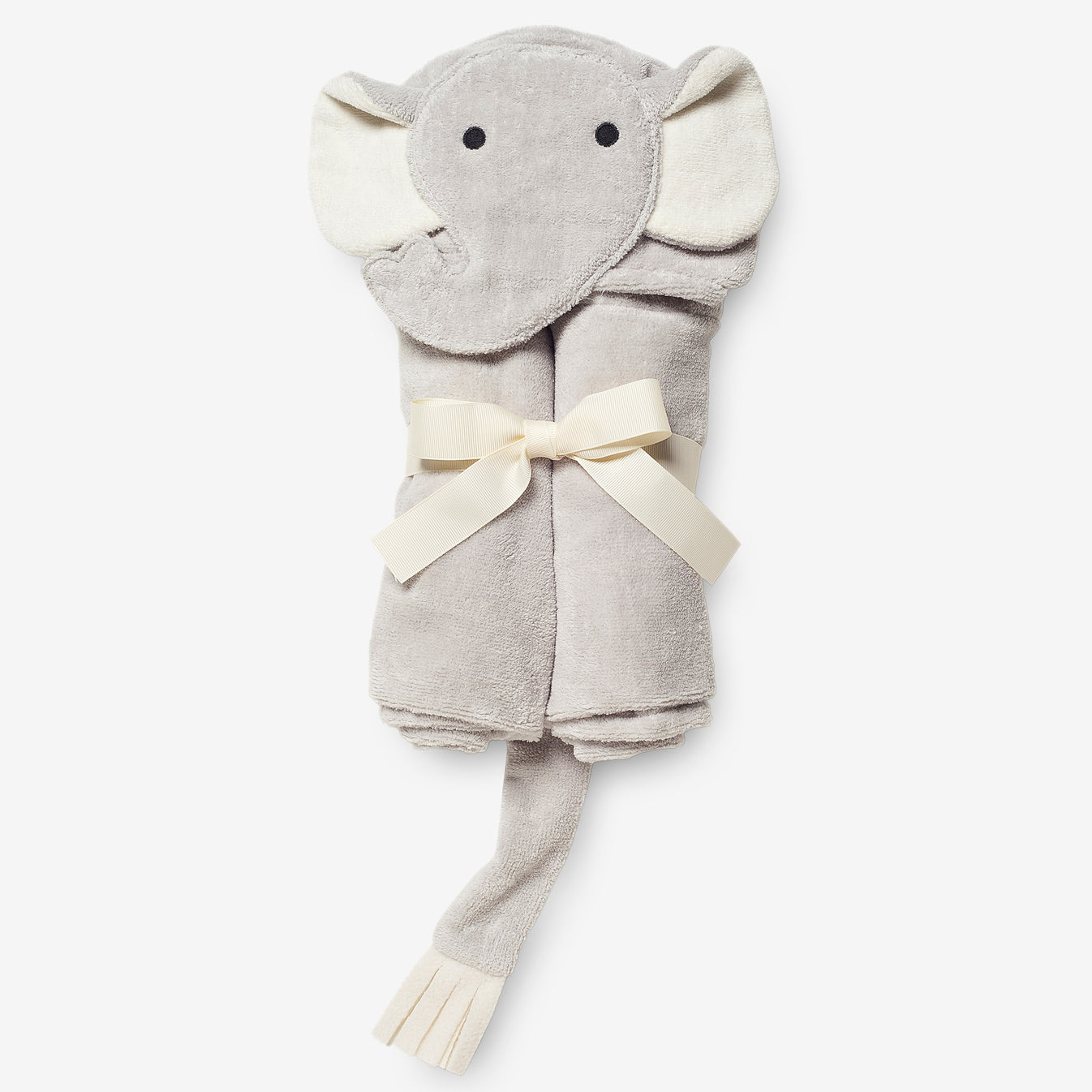 Hooded Baby Bath Wrap - Gray Elephant