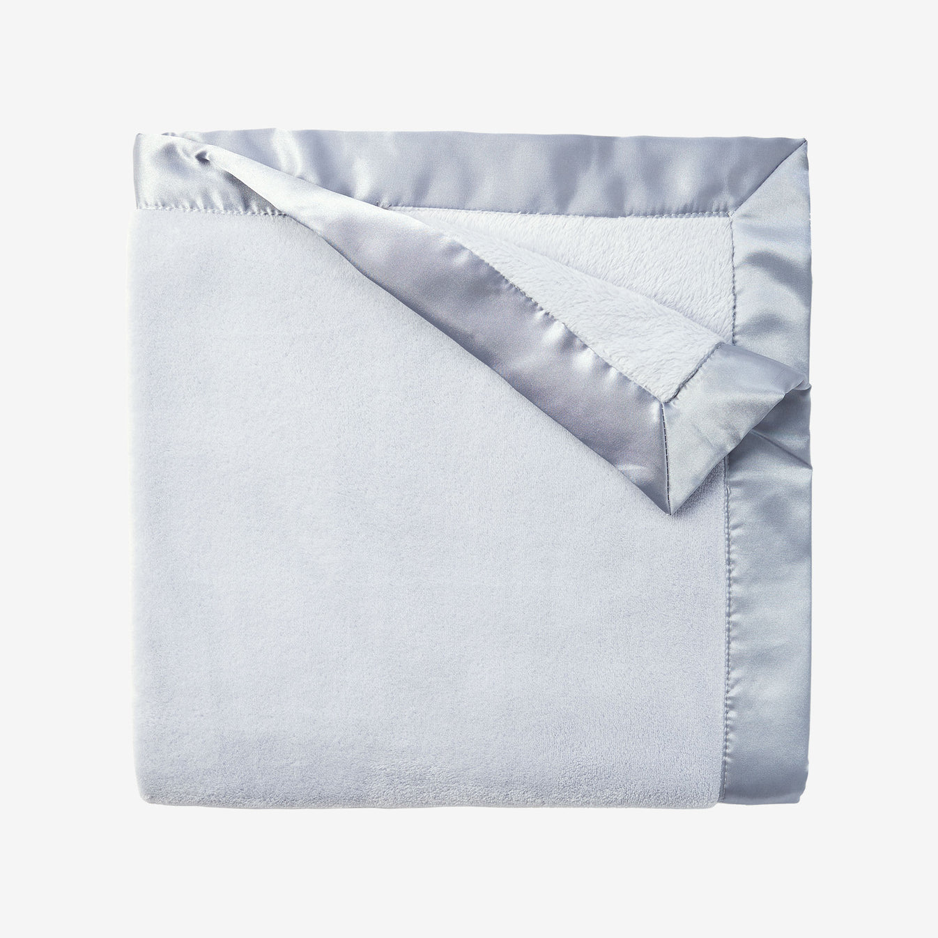 Baby Blanket - Blue Fleece w/Satin Trim