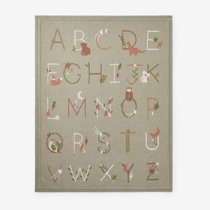 Alphabet Blanket - Sage - Baby Blanket by Carlyle Avenue