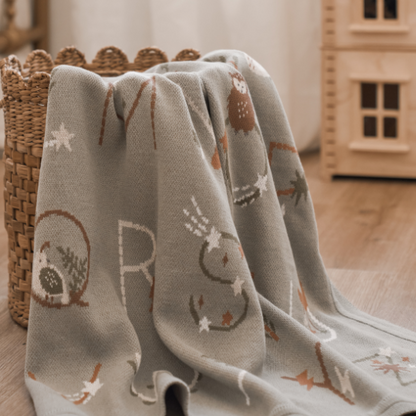 Alphabet Blanket - Sage - Baby Blanket by Carlyle Avenue