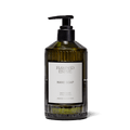 Jasmine Damask Rose Glass Hand Soap in a translucent green glass pump bottle by Flamingo Estate.