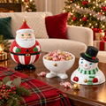 Snowman and Santa Candy Bowl, Set of 2 Assorted