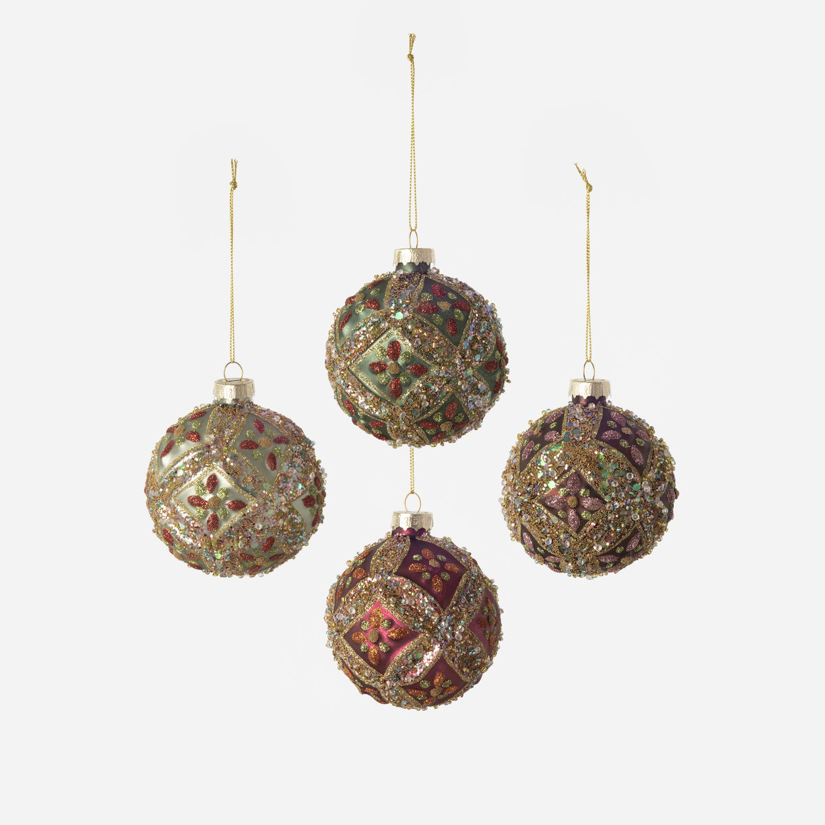 Lavish Ball Ornament, Set of 4 Assorted