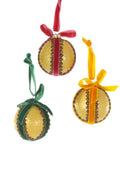 Orange Pomander with Velvet Ornament, 3 Assorted