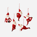 Yoga Santa Ornament, Set of 6 Assorted