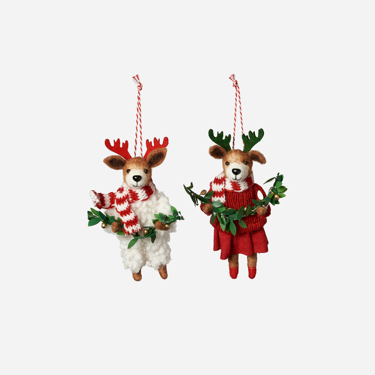 Deer Ornament, Set of 8, 2 Assorted