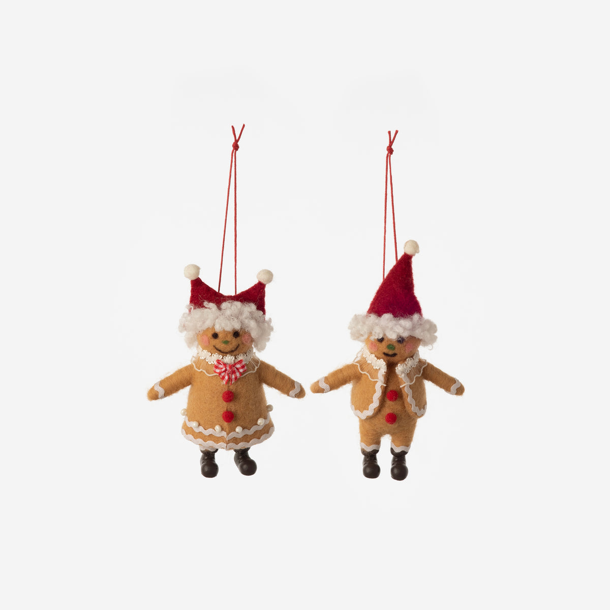 Gingerbread Ornament, Set of 4, 2 Assorted