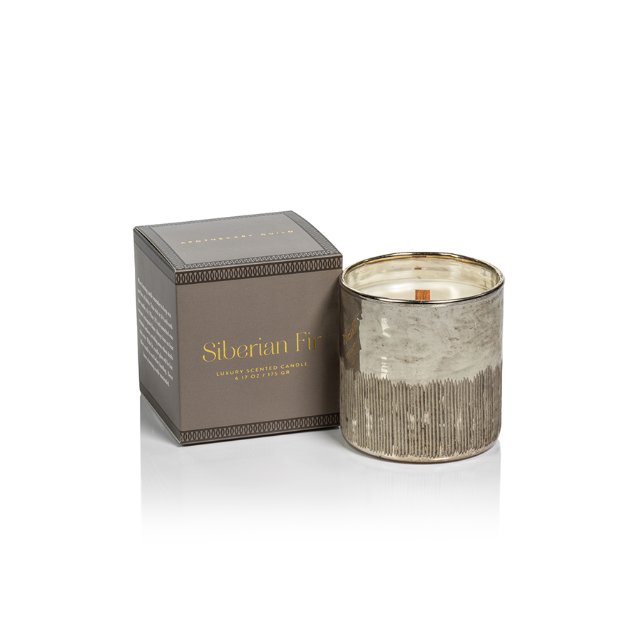 Siberian Fir Antique Gold Candle Jars