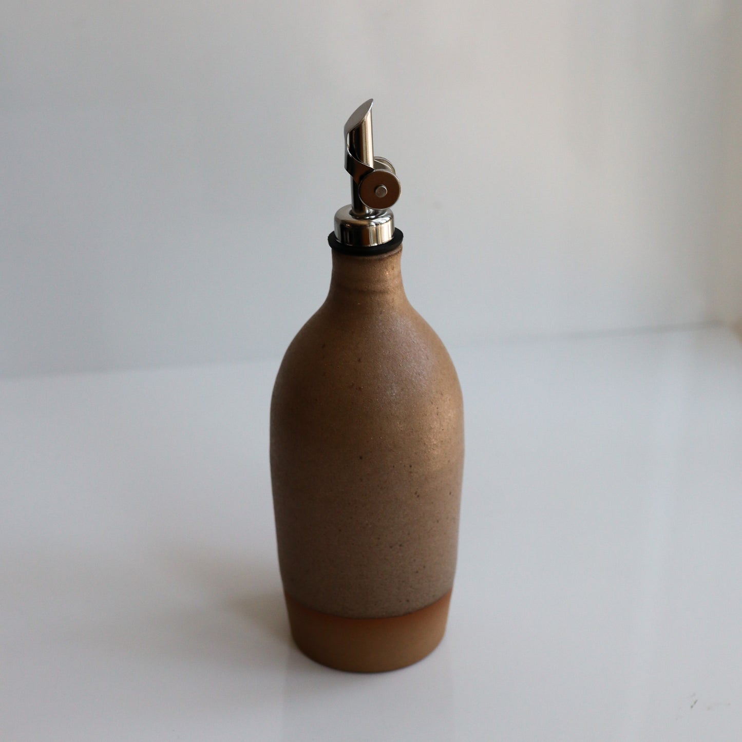 Tall Handmade Ceramic Oil Bottle