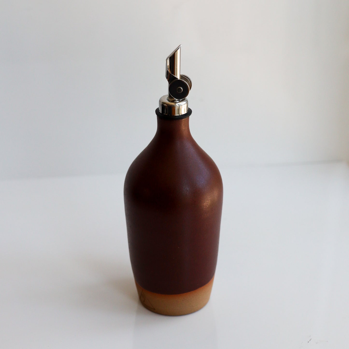 Tall Handmade Ceramic Oil Bottle
