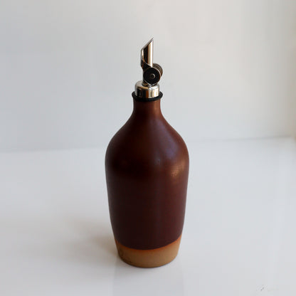 Tall Handmade Ceramic Oil Bottle