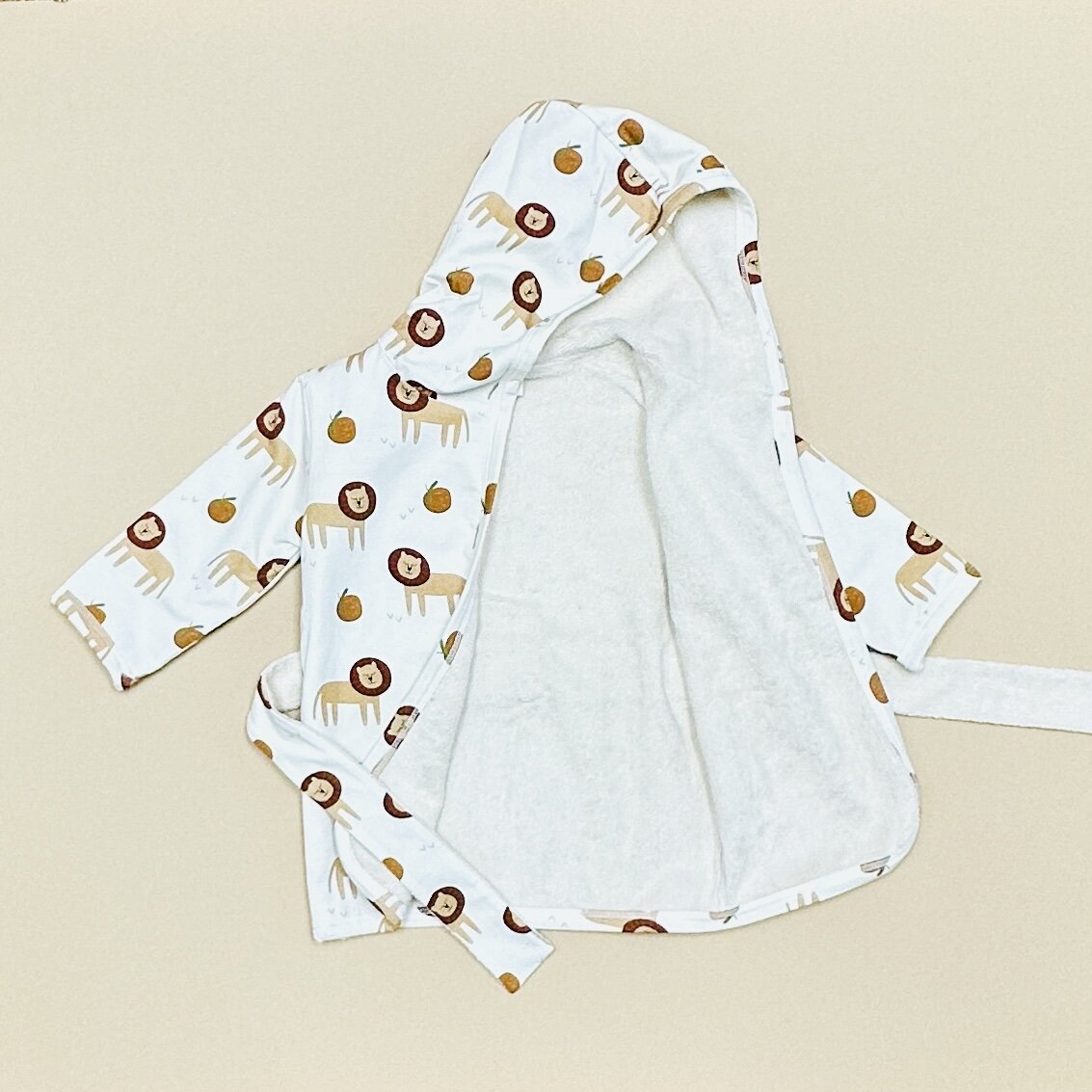 Lion Hooded Baby Bath Robe - One Size