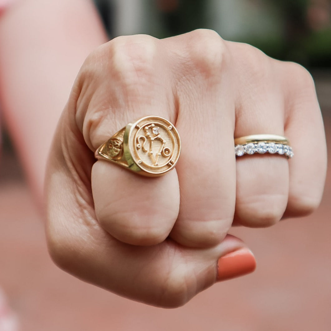 Vintage 14k Leo Ring Sz 8.75