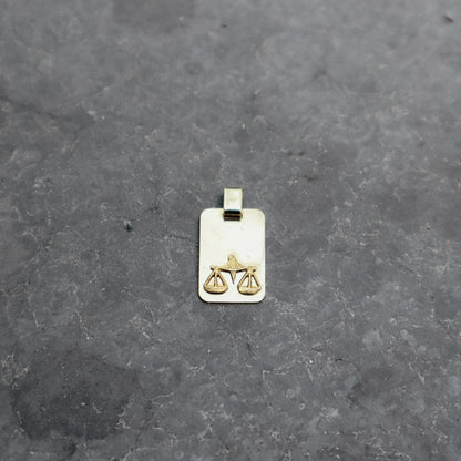 14k Libra Rectangular Pendant - Jewelry by Carlyle Avenue