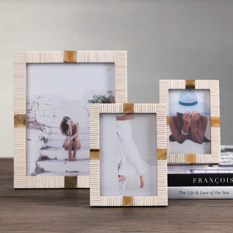 Maha Bone w/ Brass Trim Photo Frame - Picture Frames by Carlyle Avenue