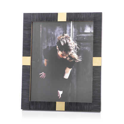 Maha Black Bone w/ Brass Trim Photo Frame - Picture Frames by Carlyle Avenue