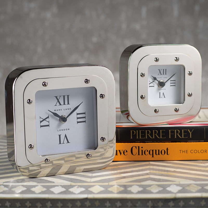 Mark Lane Table Clock - Nickel