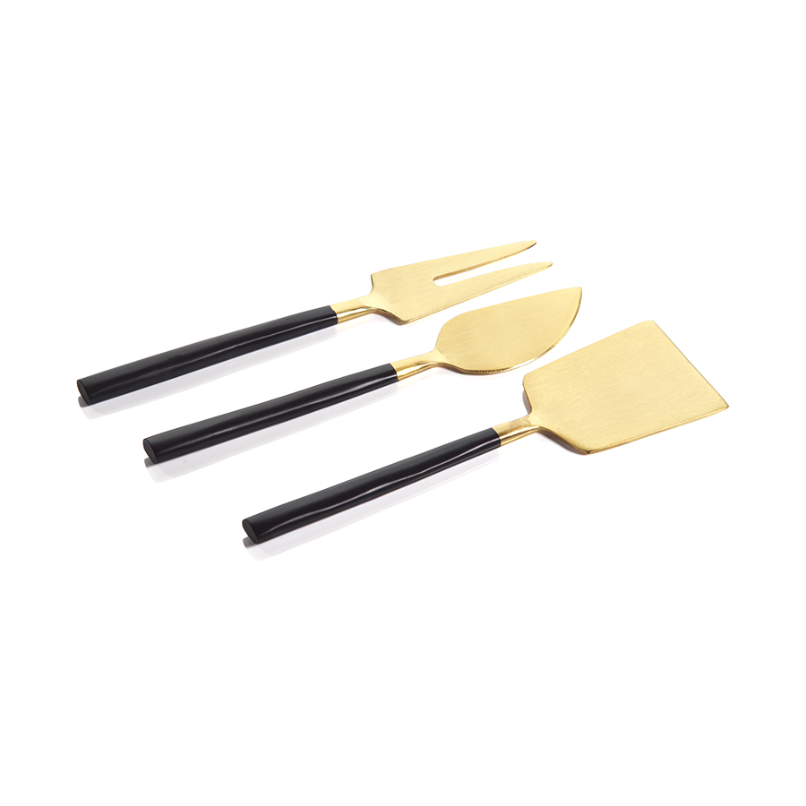 Matte Black & Gold Maxfield Cheese Boxed Set