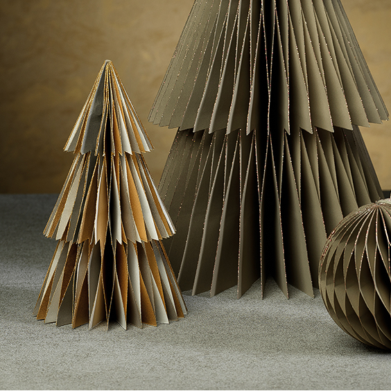 Off White & Gold Wish Paper Decorative Tree, Set of 6