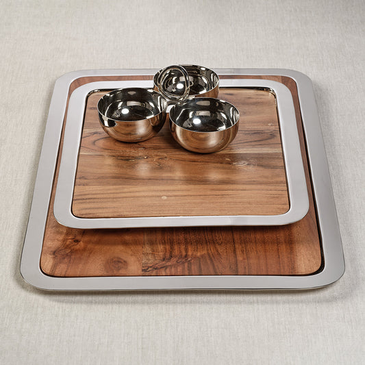 Brasserie Steel and Acacia Wood All-In-One Gastronomy Board