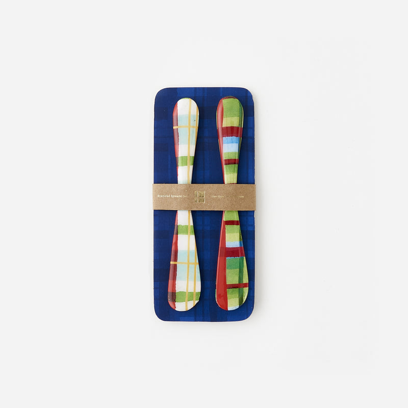 Plaid Spreader on Backer Card, Set of 2
