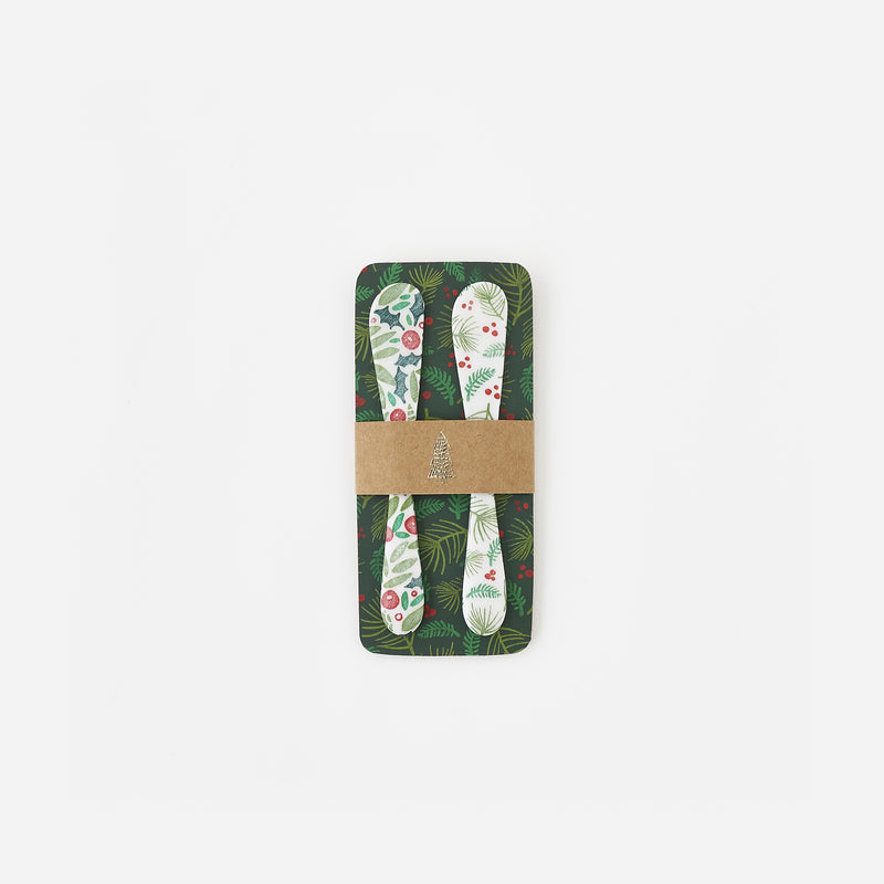 Holiday Chalet Spreader on Backer Card, Set of 2