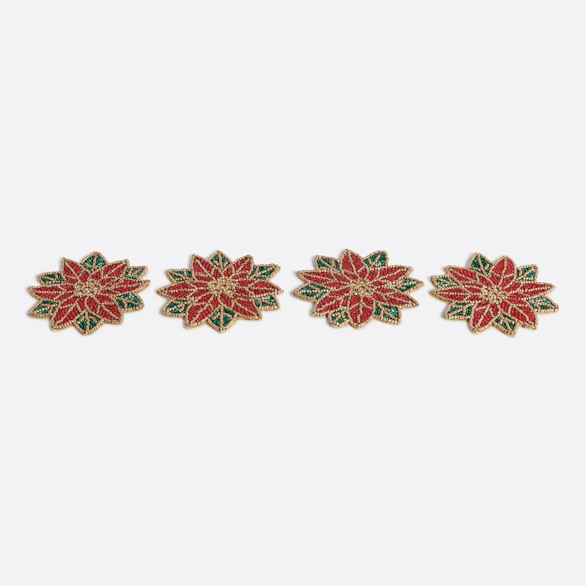 Beaded Poinsettia Coaster