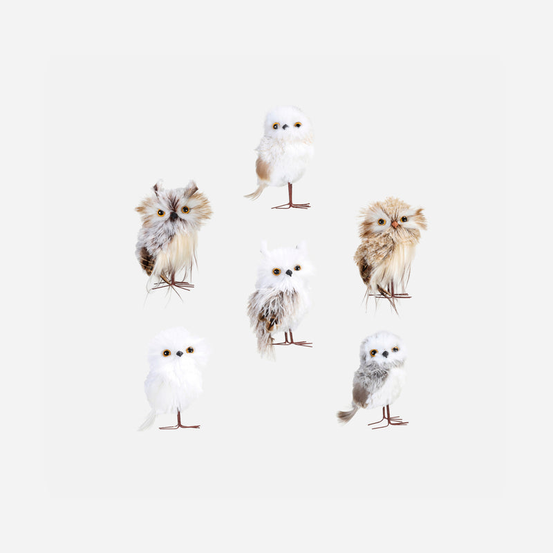 Arctic Owl Ornament, Set of 6 Assorted