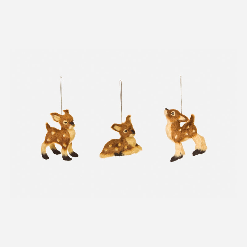 Brown Deer Family Ornament, Set of 3 Assorted