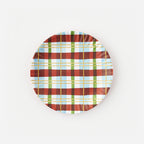 Plaid "Paper" Plate, Set of 4 Assorted Designs