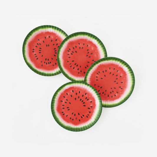 Watermelon "Paper" Plate - Set of 4