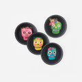 Sugar Skull "Paper" Plate, Set of 4 Assorted