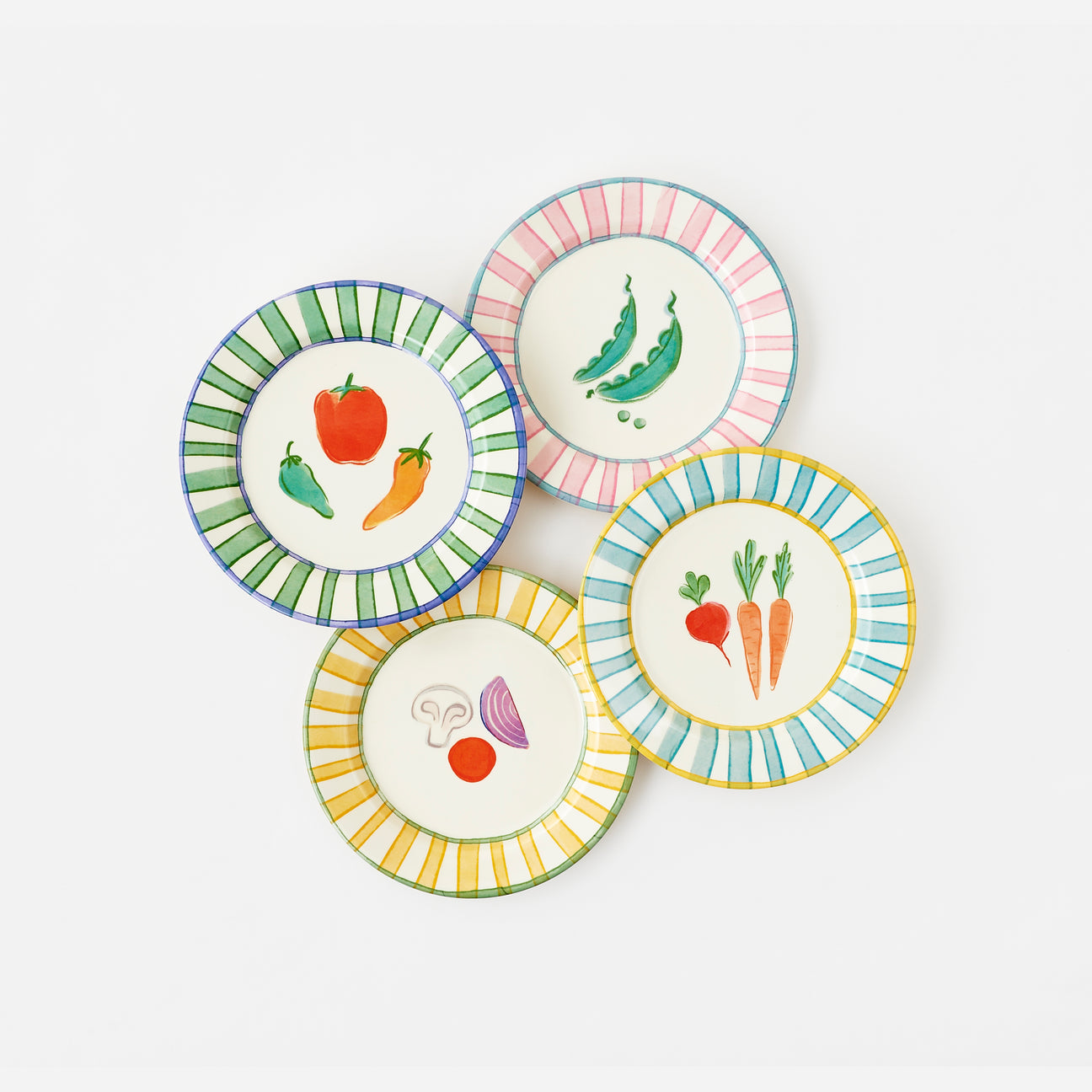 Terrazzo "Enamel" Veggie Plate, Set of 4 Assorted
