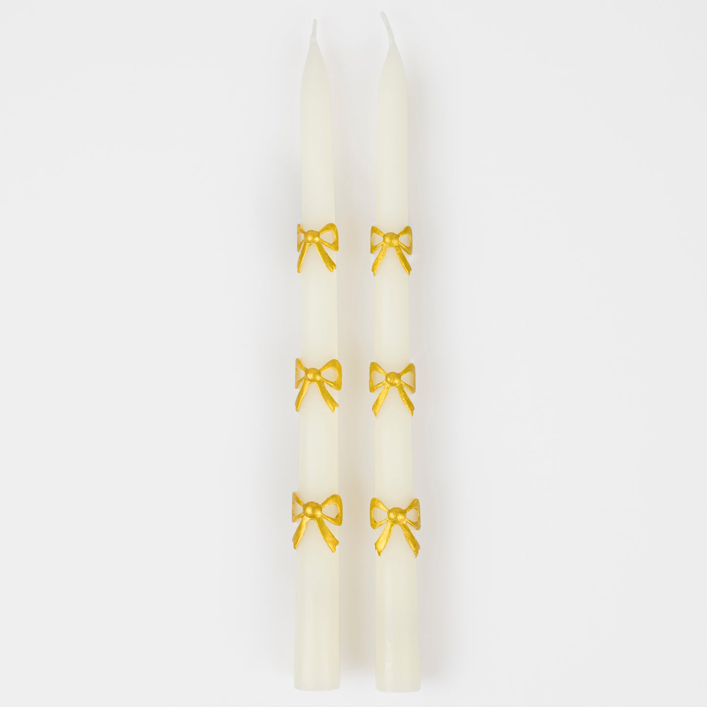 Gold Bow Taper candles