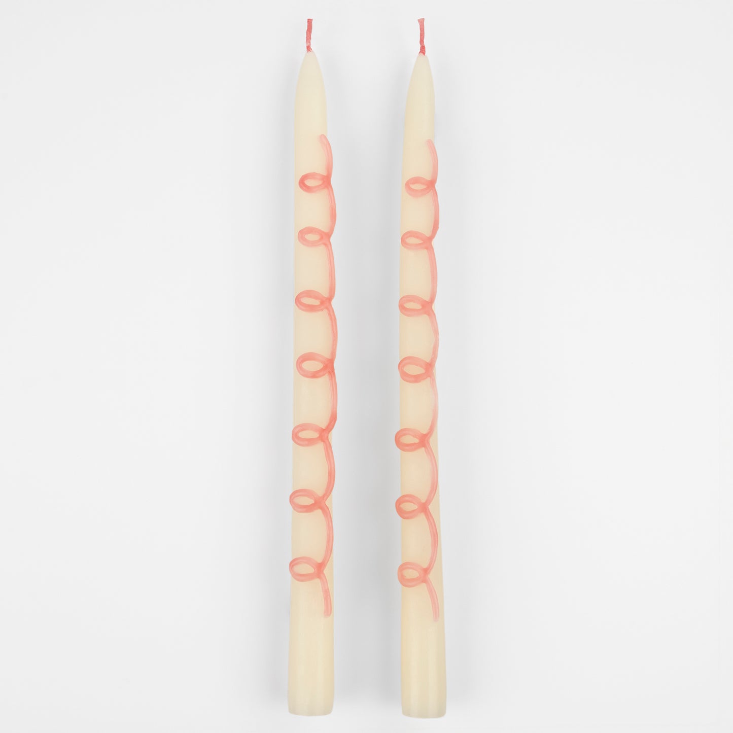 Pink Swirl Taper Candles