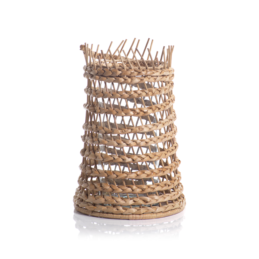 Puglia Seagrass Braided Hurricane - Lantern by Carlyle Avenue