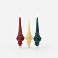 Lit Santa Taper Candle, Set of 3 Assorted