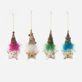 Glitter Star Ornament with Tree, Set of 4 Assorted
