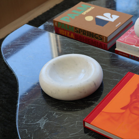 Curved Round Marble Bowl
