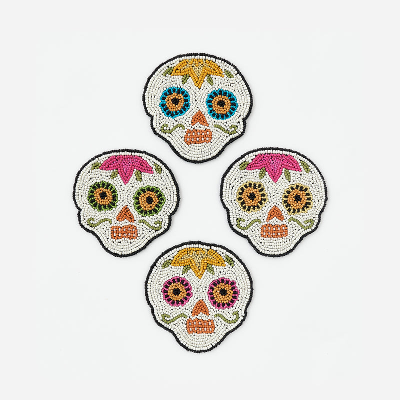 Sugar Skull Coasters, Set of 4 Assorted