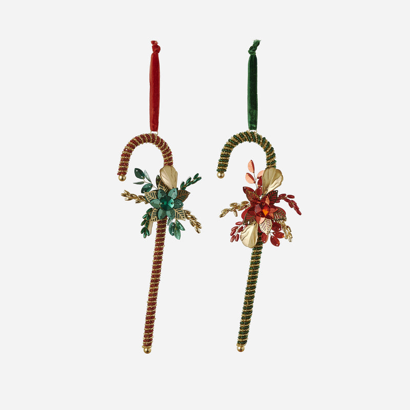 Candy Cane Ornament, Set of 4, 2 Assorted