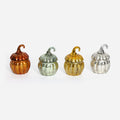 Pumpkin Shaped Glass Scented Candle, Set of 4 Assorted, Small