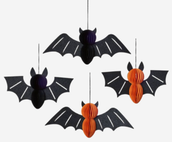 Accordion Bat Ornament - Set 4 Assorted