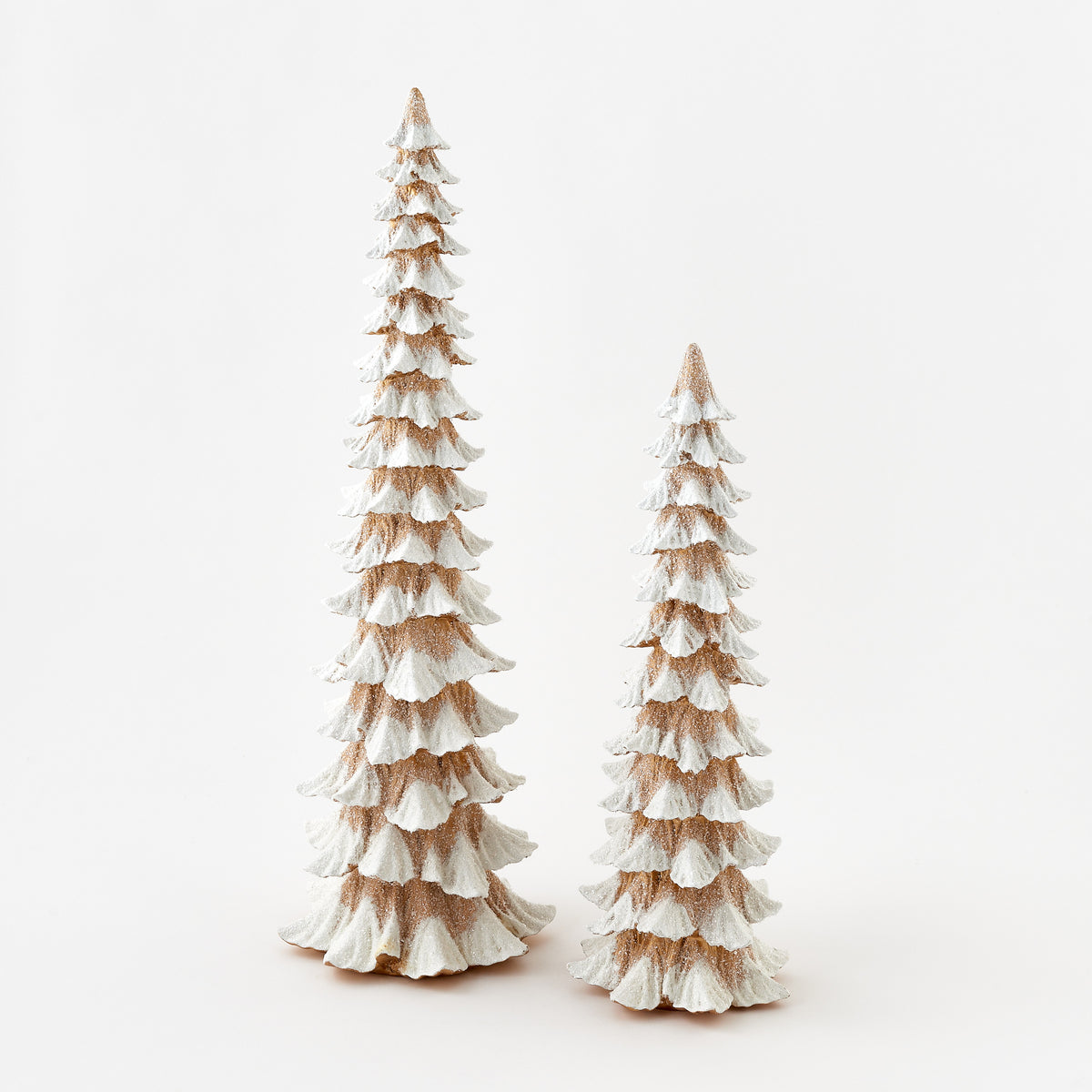 Snowy Brown Tree, Set of 2, Large