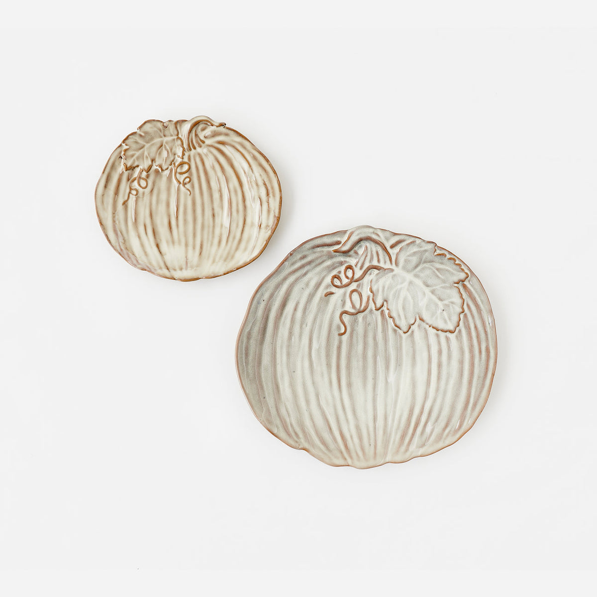 Pumpkin Serving Plates, Set of 2 Assorted