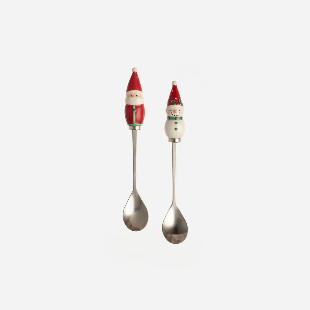 Santa and Snowman Spoon, Set of 2 Assorted