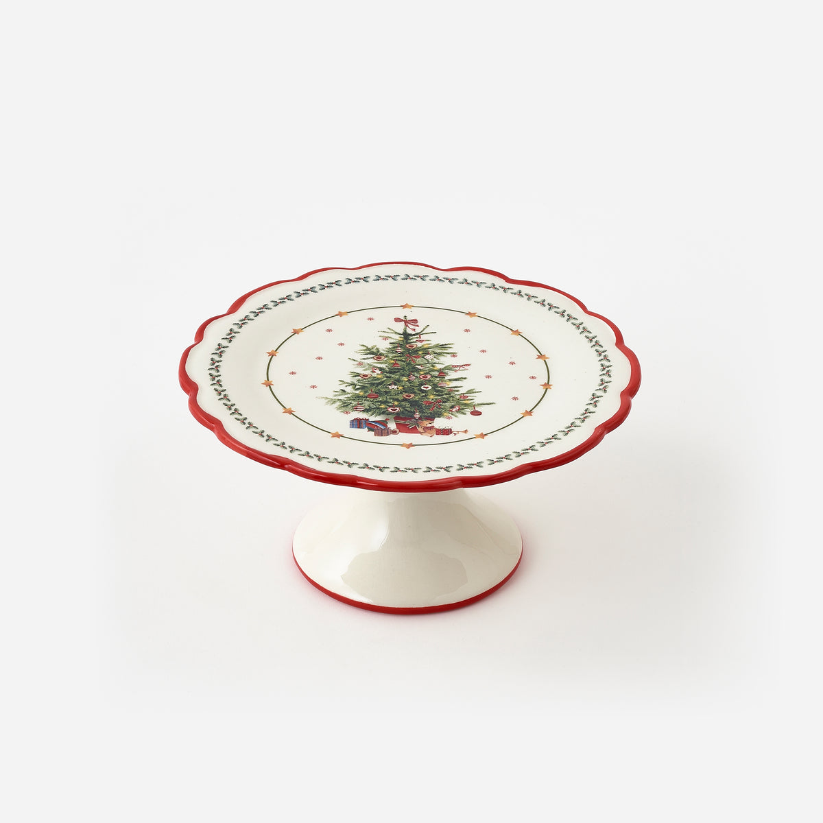 Christmas Tree Pedestal Cake Plate